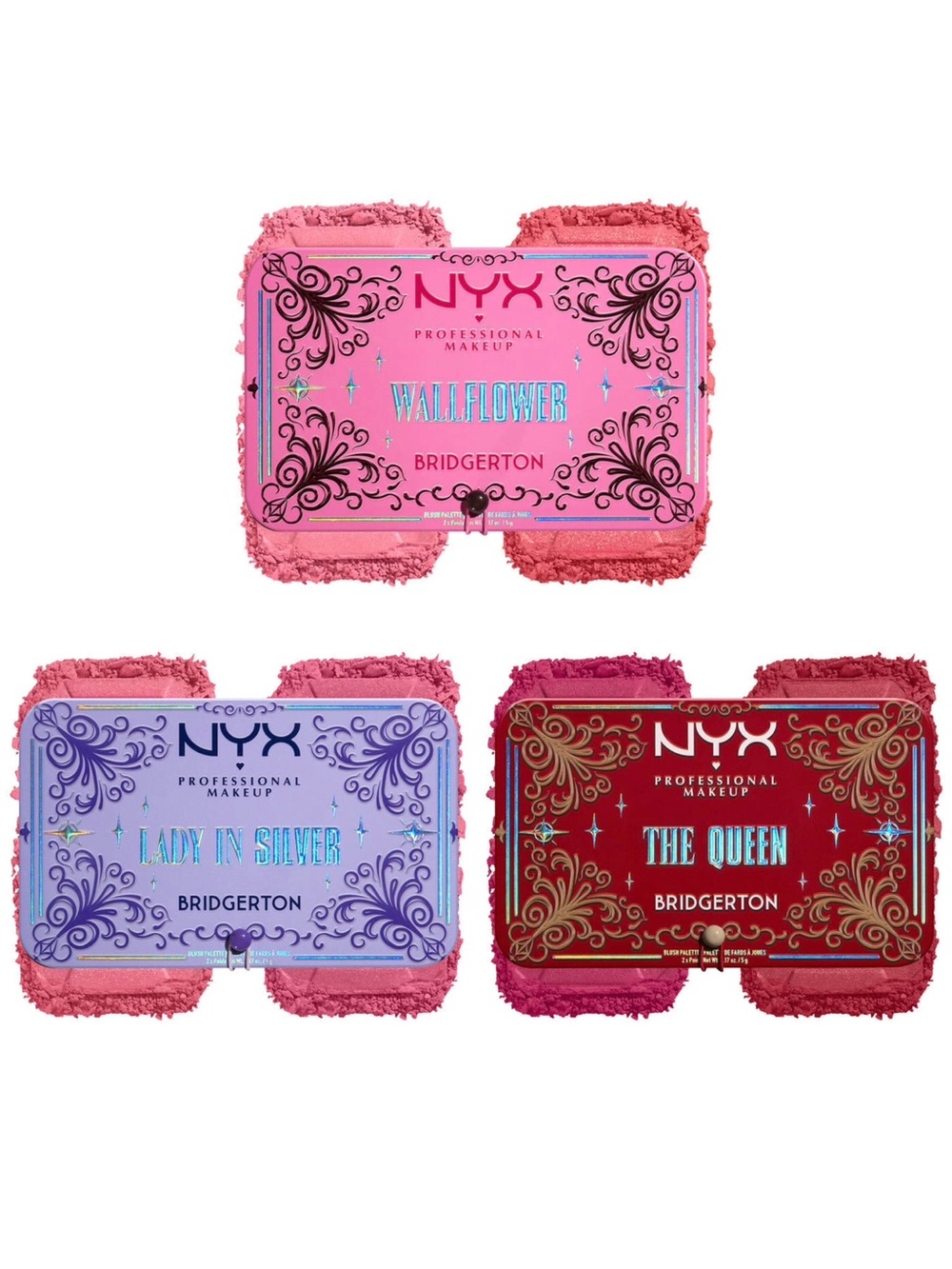 NYX Bridgerton Limited Edition Royal Blush Palettes Trio